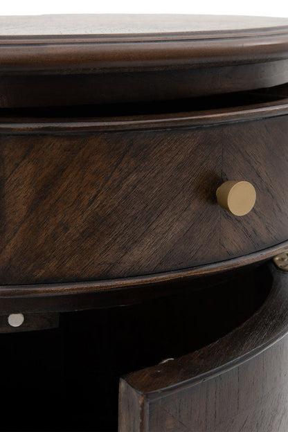 Table d'appoint en bois marron foncé