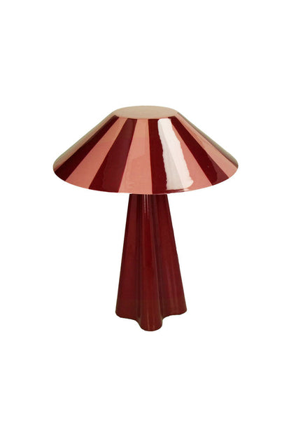 Lampe de table à rayures rouge foncé