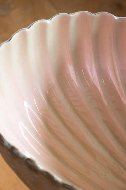 Rafraîchisseur à vin flamant rose pâle et métallisé émaillé