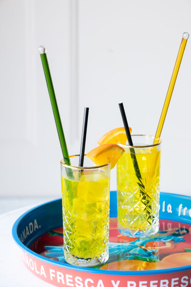 Agitateur à cocktail en verre jaune