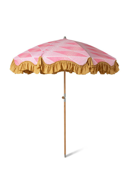 Parasol linéaire rose à franges moutarde HKLIVING - SECONDS