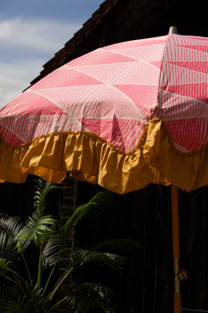 Parasol linéaire rose à franges moutarde HKLIVING - SECONDS