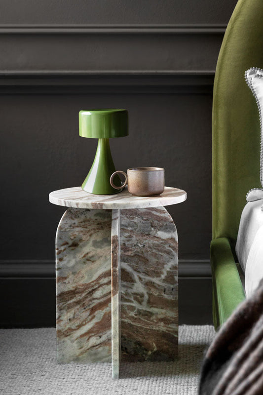 Table d'appoint ronde en marbre blanc