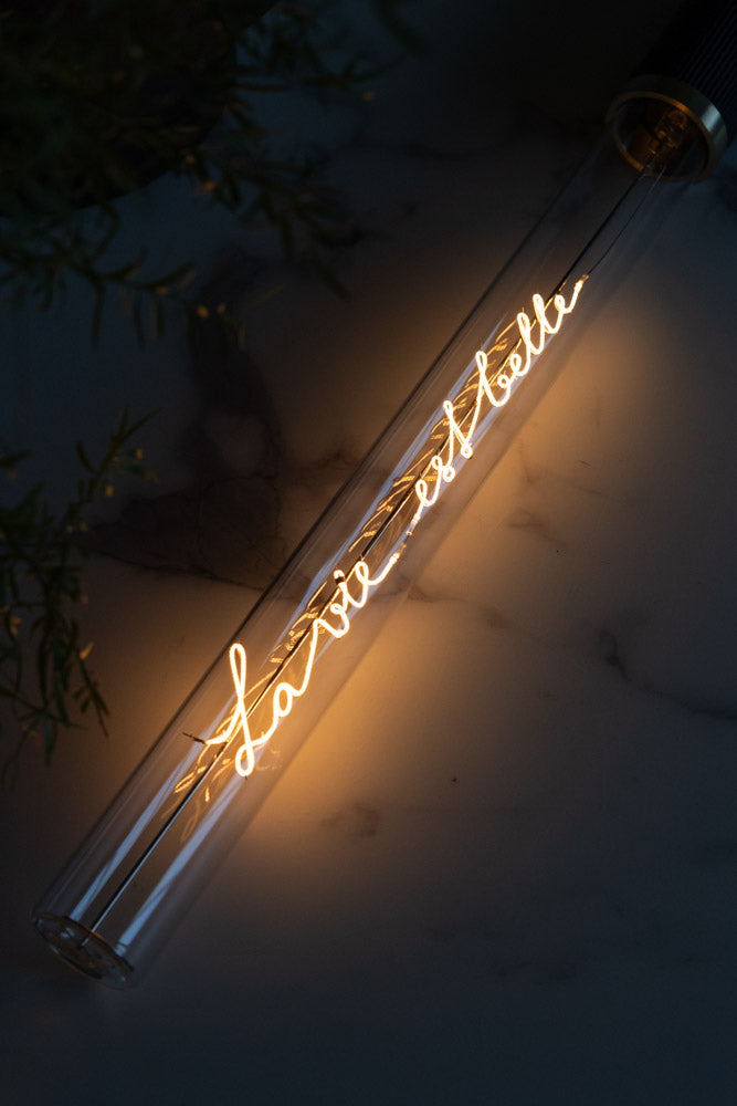 Message dans un tube lumineux - La Vie Est Belle