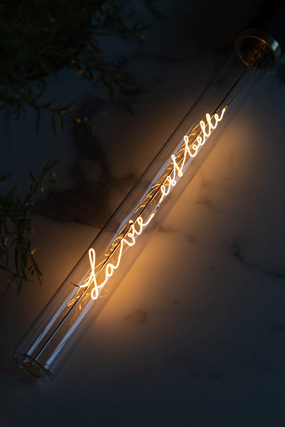 Message dans un tube lumineux - La Vie Est Belle