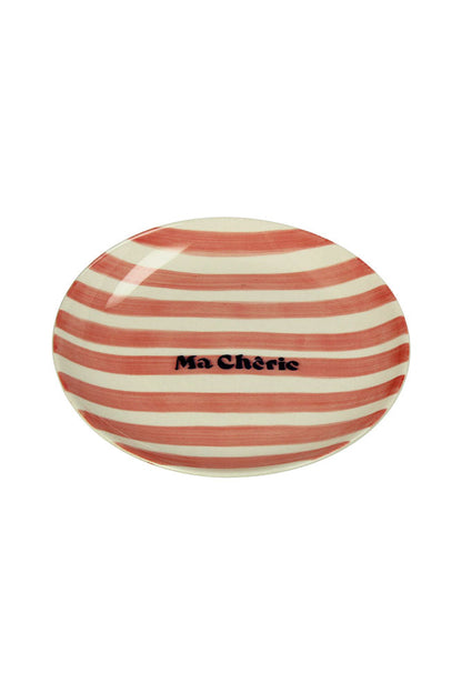 Assiette de service en céramique rose pâle Ma Cherie