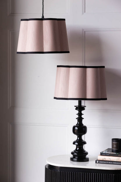 Abat-jour festonné rose blush