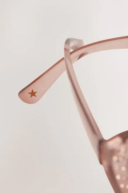 Lunettes de soleil à monture rose et strass