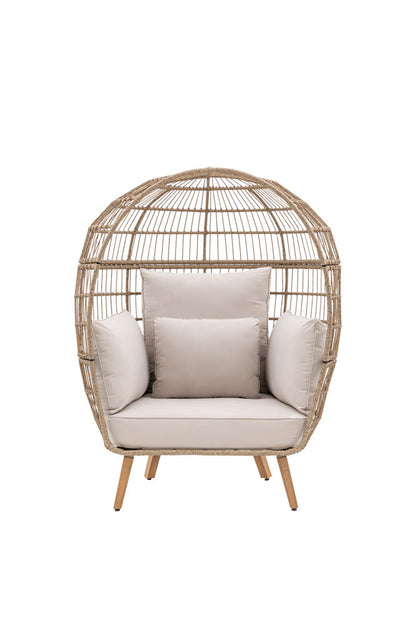 Chaise de jardin en forme d'œuf inspirée du rotin