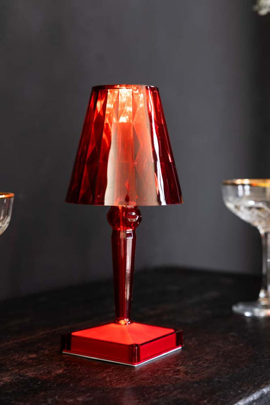 Lampe de table rechargeable rouge à intensité variable