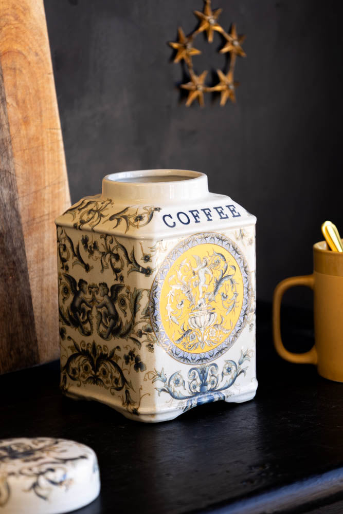 Lot de 2 pots de conservation en céramique pour thé et café