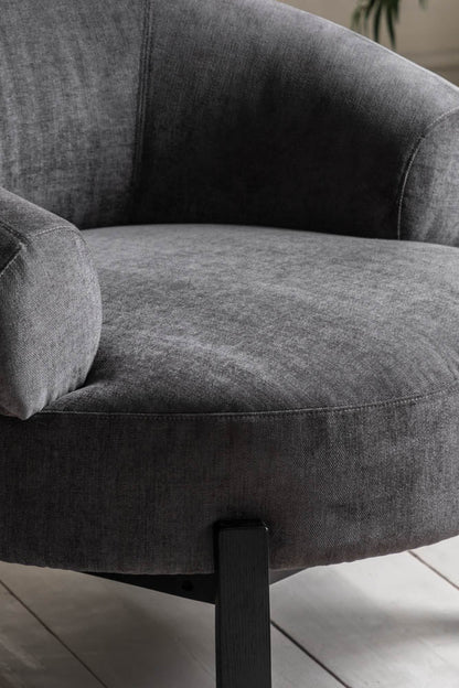 Magnifique fauteuil d'appoint incurvé gris