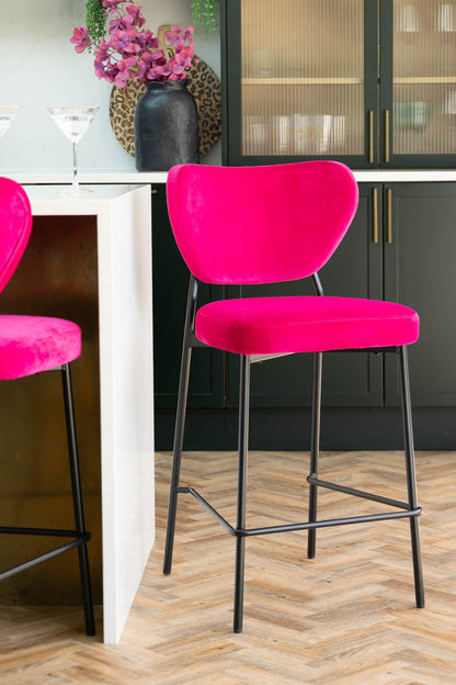 Lot de 2 tabourets de bar rose vif Harry's