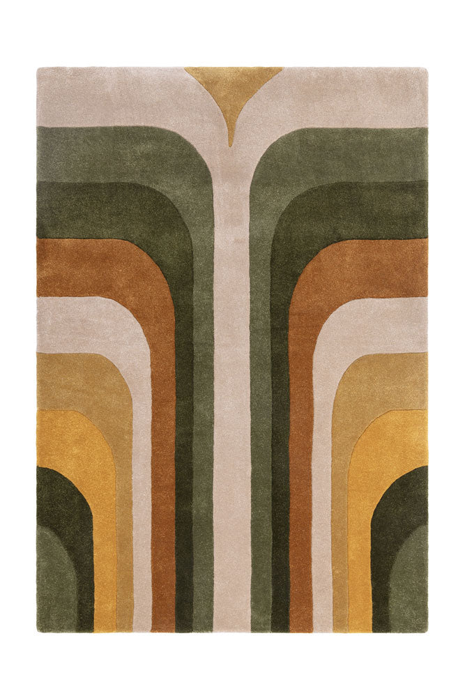 Le tapis rétro Romy vert - Disponible en 3 tailles