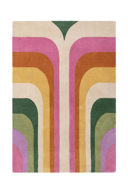 Le tapis rétro Romy rose - Disponible en 3 tailles