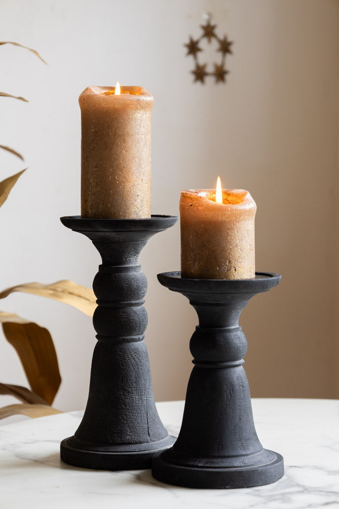 Bougeoir noir traditionnel - Court