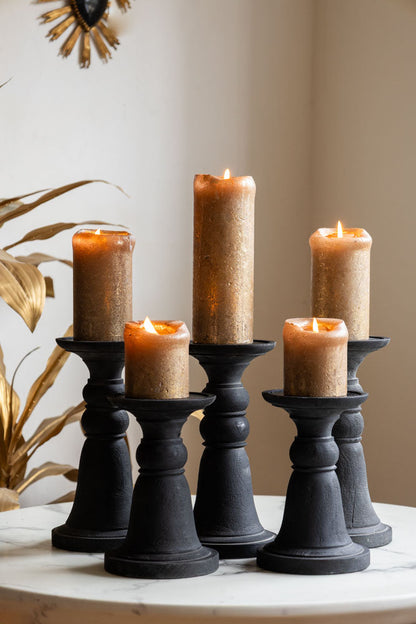 Bougeoir noir traditionnel - Court