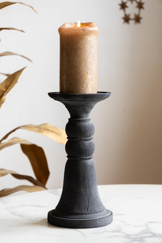 Bougeoir noir traditionnel - Grand