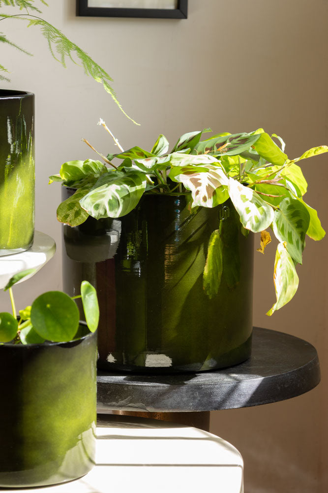 Pot de fleurs en acier recyclé vert vif - Disponible en 3 tailles