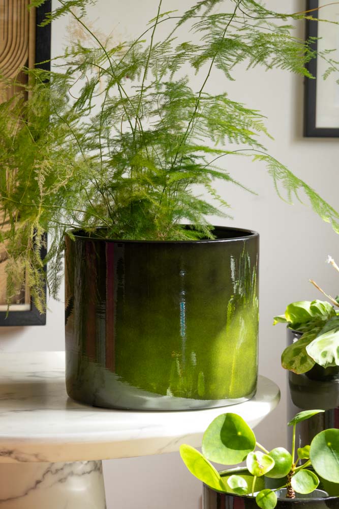 Pot de fleurs en acier recyclé vert vif - Disponible en 3 tailles