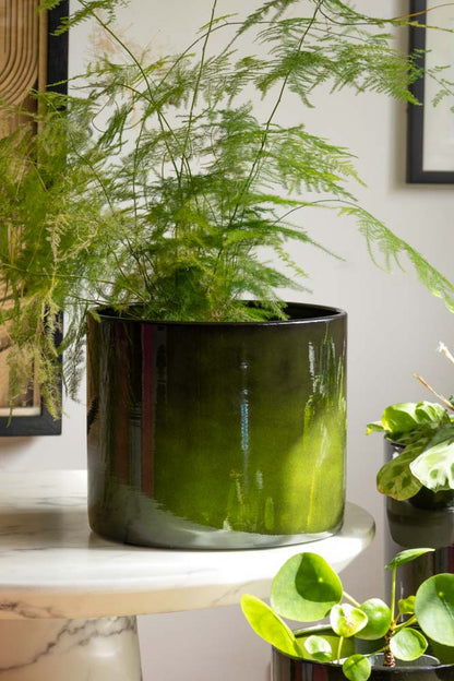 Pot de fleurs en acier recyclé vert vif - Disponible en 3 tailles