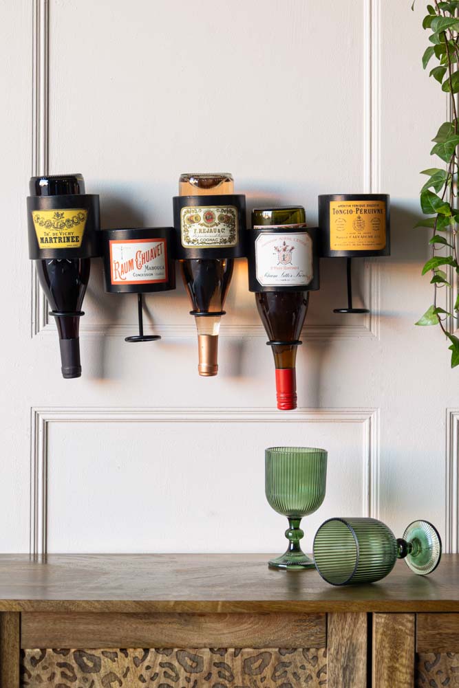 Porte-bouteille mural de style vintage français