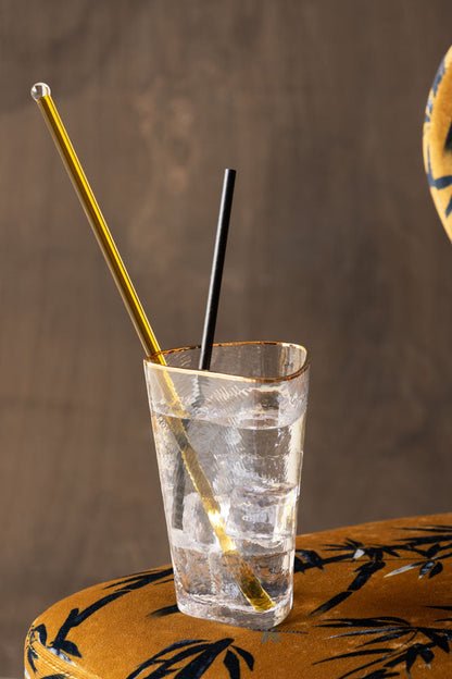 Agitateur à cocktail en verre jaune