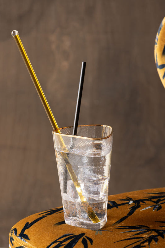 Agitateur à cocktail en verre jaune