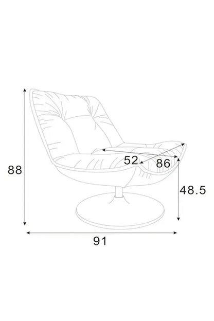 Chaise pivotante en velours orange brûlé