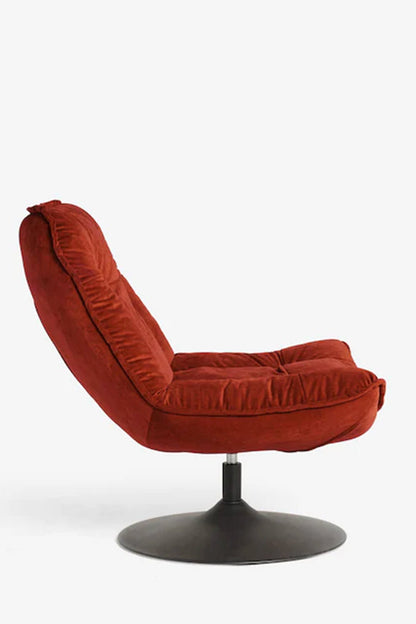 Chaise pivotante en velours orange brûlé